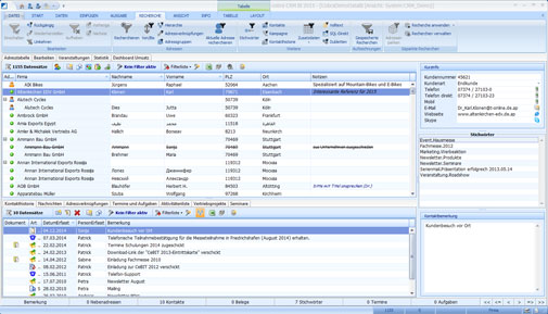 CRM Adressliste fr Kundeninformationen